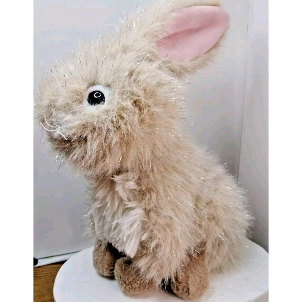 New Walmart Bunny Rabbit Tan & Sparl Plush  14"X10"Stuffed Animal Toy Easter
